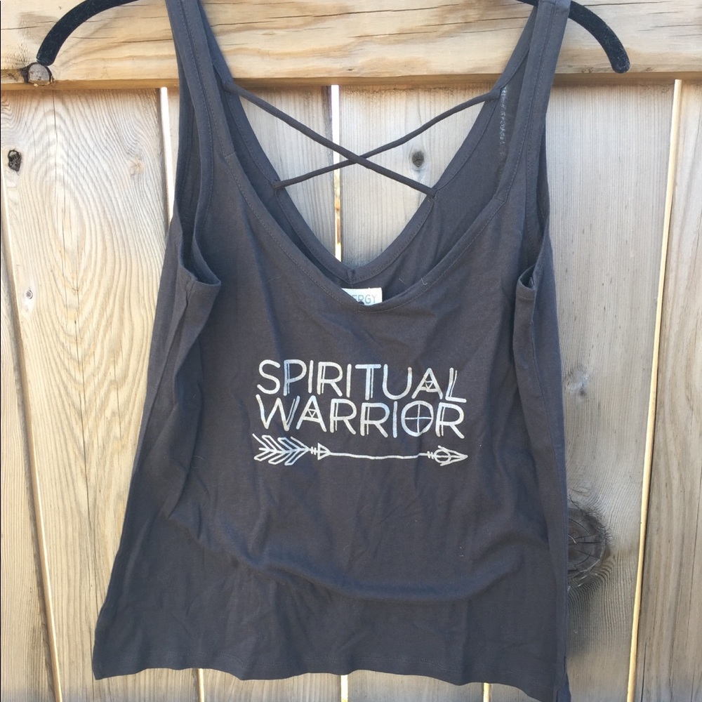 Gray “Spiritual Warrior” tank top